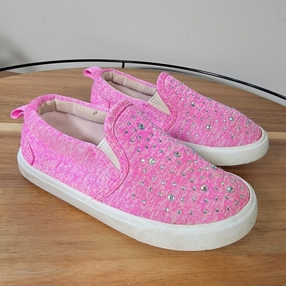 Swigges Pink Rhinestone Slip On Sneakers Toddler Size 7 - Picture 4 of 15